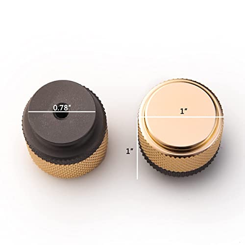 6 Pack 1 Inch Cabinet Knobs Gold and Grey Cupboard Aluminum Knobs Drawer Knobs Cabinet Knobs - color: Gold and Grey Knob, size: 1 Inch