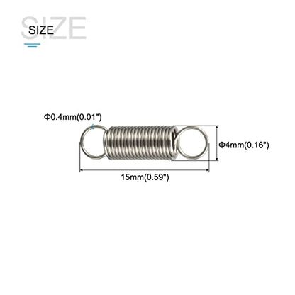 METALLIXITY Extension Spring (0.4x4x15mm/0.016"x0.16"x0.59") 15Pcs, Stainless Steel Tension Spring Wire - for Home Repair Construction Machinery - size: 0.016"x0.16"x0.59"