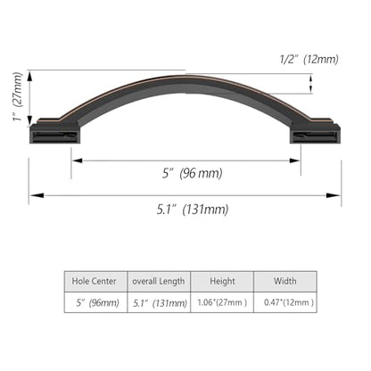 10 Pack 3.75 inch Cabinet Pulls Oil Rubbed Bronze Cabinet Handles Drawer Pulls for Kitchen Cabinet Cupboard - color: Oil Rubbed Bronze, size: 3.75 inch（96mm）, style: 10 Pack