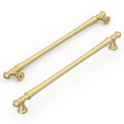 Amerdeco 10 Pack Brushed Gold Cabinet Pulls 10" - color: Brushed Gold, size: 10" hole center
