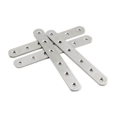 4 Pack Flat Mending Plate for Wood,ULIFESTAR Stainless Steel Straight Brackets 200mm / 8" Length 6 Screw Hole Flat Repair Fixing Wood Brace Joining Plates Connector with Fixing Screws - size: ['200x20x3mm']