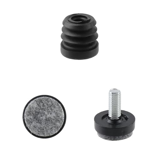 Antrader 8Pcs Inserts for Round Tubes with Felt Leveling Feet - size: 1"(25mm)x M8