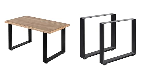 W17*H16 Metal Table Legs,Heavy Duty Desk Legs,Black Set of 2. - size: W17"*H16"