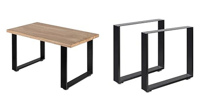 W17*H16 Metal Table Legs,Heavy Duty Desk Legs,Black Set of 2. - size: W17"*H16"