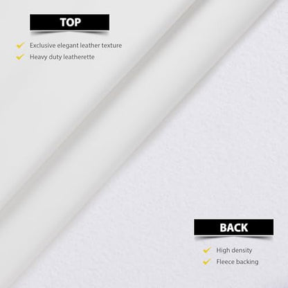Faux Leather Vinyl Upholstery Fabric by The Yard 1.3mm Thick 55" x 180" - color: Off White, size: 5 Yards