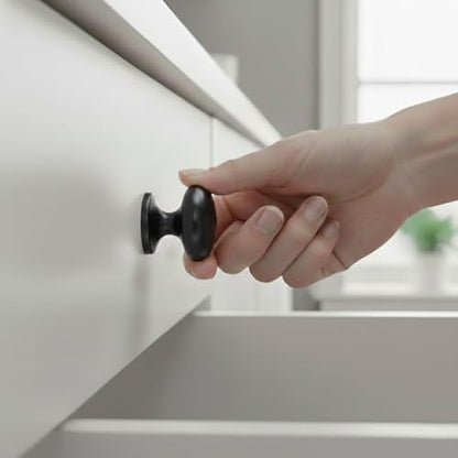 trust4care 2-Pack Matte Black Wide Base Bifold Closet Cabinet Knobs Pulls - color: Black, size: Set of 2