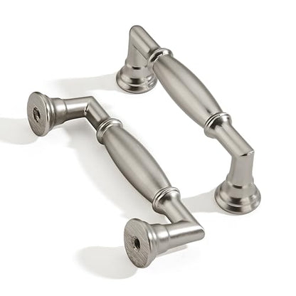 2 Pack 3 Inch Hole Center Brushed Satin Nickel Cabinet pulls Solid Heavy Duty Cabinet Pull Cabinet Handles Kitchen Cabinet Hardware Vanity Handles Bathroom Cabinet pulls - color: Brushed Satin Nickel, size: 3 Inch(76mm)hole center