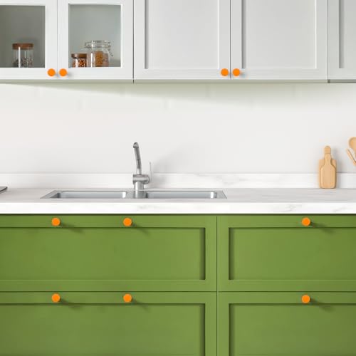 Ravinte Cabinet Knobs, 10 Pack Orange Dresser Drawer Pulls, 1-1/5 Inch - color: Orange