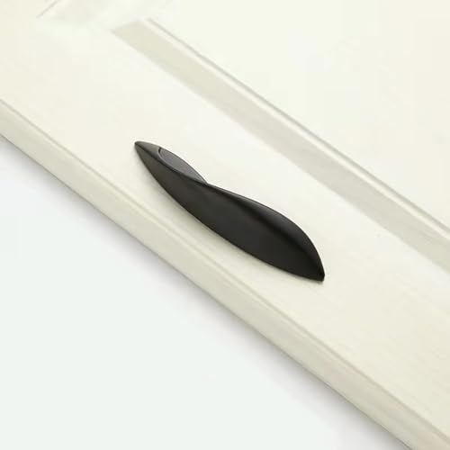 4Pcs Arcuate Pulls Handles Knob,3.8" C-C Modern Elegant Curved Handle Cabinet Pulls,Create a Spatial Aesthetic,S-Shaped Solid Zinc Alloy Drawer Pull (Matte Black, 3.8" Hole Centers) - color: Matte Black, size: 3.8" Hole Centers