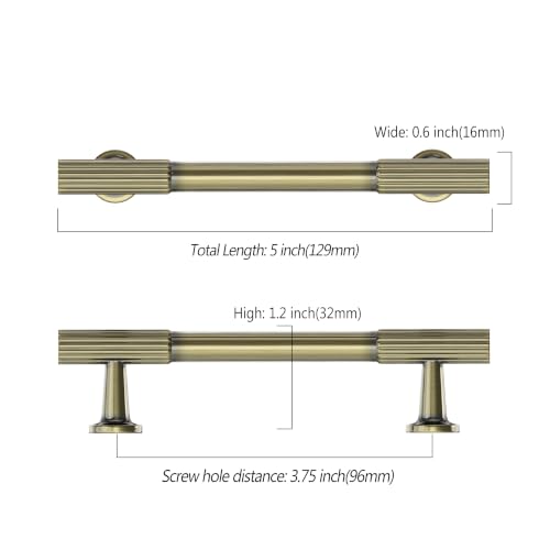 Asidrama 10 Pack 3.75 inch Brushed Antique Bronze Kitchen Cabinet Handles - color: Brushed Antique Bronze, size: 3.75" Hole Center