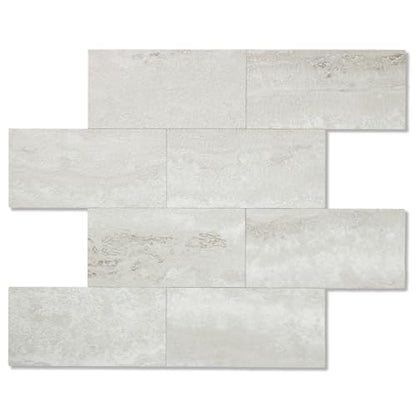 10 Sheets Gray Stone PVC Subway Tiles Peel and Stick Backsplash,12''Heat Resistant Stick on Tiles for Kitchen,Waterproof Peel and Stick Wall Tiles for Bathrrom - color: Light Gray Stone