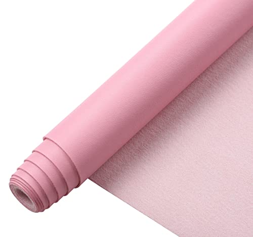 Picheng Smooth Faux Leather Sheets: 13.8"X53" Solid Soft Faux Leather Roll - color: Pink
