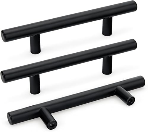 Goldenwarm 20 Pack 3 inch Black Cabinet Handles Matte Black Cabinet Pulls - color: Matte Black, size: 3 Inch Hole Centers