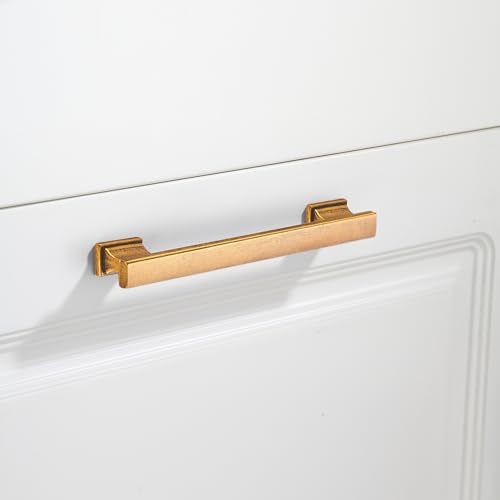 10 Pack 6 Inch Length|5 Inch(128mm) Hole Center Antique Brass Kitchen Cabinet Handles, Cabinet Pulls Kitchen Cabinet Hardware, Cupboard Pulls, Drawer Handles - color: Antique Brass, size: 5 inch Hole Center(128mm), style: 10 Pack Handle
