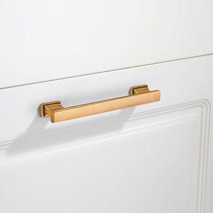 10 Pack 6 Inch Length|5 Inch(128mm) Hole Center Antique Brass Kitchen Cabinet Handles, Cabinet Pulls Kitchen Cabinet Hardware, Cupboard Pulls, Drawer Handles - color: Antique Brass, size: 5 inch Hole Center(128mm), style: 10 Pack Handle