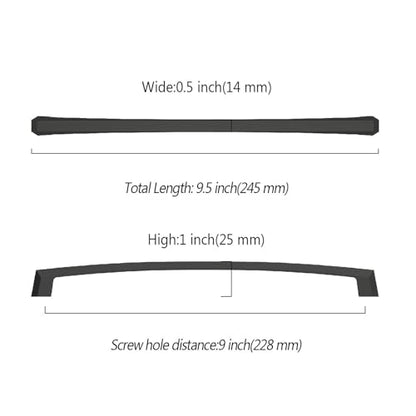 Asidrama 10 Pack 9 inch Matte Black Kitchen Cabinet Handles - color: Matte Black, size: 9" Hole Center(228mm)