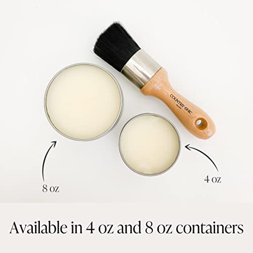 Furniture Wax [Clear] + Wax Brush Applicator Bundle - 100% Natural Sealant for Chalk Furniture Paint or Raw Wood, Light Protection, Easy to Apply, No Odor, Eco-Friendly