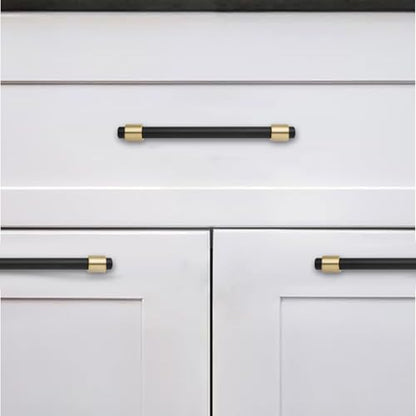 khtumeware 10 inch 5 Pack Matte Black/Champagne Bronze Cabinet pulls Zinc Alloy, Kitchen Cabinet Handles, Wardrobe Drawer Handles - Suitable for Bathroom cabinets, Bedroom Furniture - color: Matte Black/Champagne Bronze, size: 10 Inch