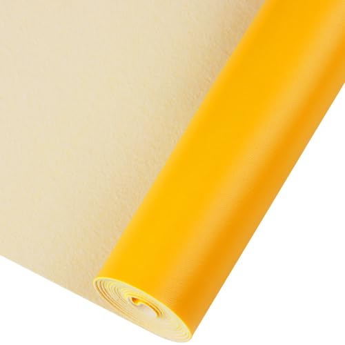 Smooth Solid Color Faux Leather Sheets Roll 12"X53" (30cmX135cm),Very Suitable for Making Crafts, Leather Earrings, Bows,Sewing (Earthy Yellow) - color: Earthy Yellow