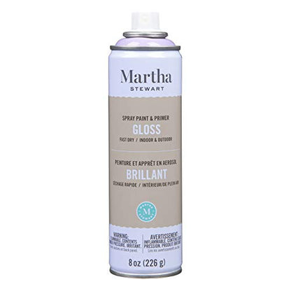 MARTHA STEWART Paint & Primer 8oz Spray Paint, Gloss Hydrangea Purple - color: Gloss Hydrangea Purple