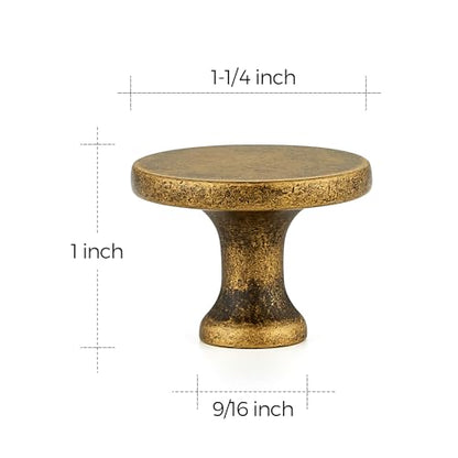 Ravinte Antique Brass Round Kitchen Cabinet Knobs Pulls 1-1/4 Inch 30 Pack - color: Antique Brass