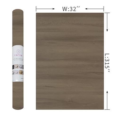 32x315inch Wide Dark Grey Peel and Stick Wallpaper Taupe Walnut Wood Grain Contact Paper for Kitchen Bathroom Cabinet Wrap Matte Thick Removable Vinyl Self Adhesive Wall Paper Waterproof Wall Stickers - color: Taupe, size: 32" x 315"