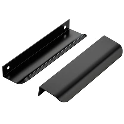 Matte Black Cabinet Handles Finger Edge Pulls 5.9 Inch CC 10 Pack - color: Matte Black, size: 150mm/5.9" Overall Length
