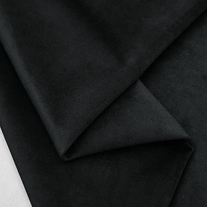 TinaKim Velvet Fabric for Upholstery Couch, Sofa Chair Cover Material, DIY Repair (Black, 3 Yards) - color: Black, size: 3 yard pre cut