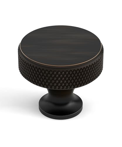 Oil Rubbed Bronze Knurled Cabinet Knobs Round Drawer Pulls 10 Pack - color: Oil Rubbed Bronze