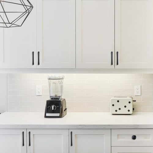 10 Pack 3-3/4 Inch(96mm) Kitchen Cabinet Handles Matte Black Cabinet Pulls Zinc Alloy Drawer Pulls Solid Kitchen Hardware - color: Matte Black, size: 3-3/4'' Hole Center(96mm)