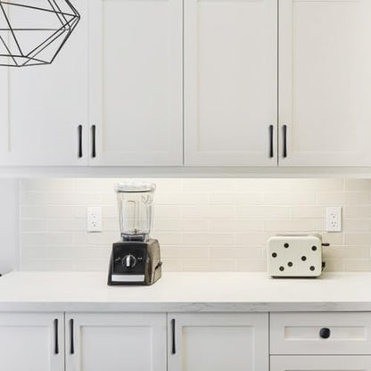 10 Pack 3-3/4 Inch(96mm) Kitchen Cabinet Handles Matte Black Cabinet Pulls Zinc Alloy Drawer Pulls Solid Kitchen Hardware - color: Matte Black, size: 3-3/4'' Hole Center(96mm)