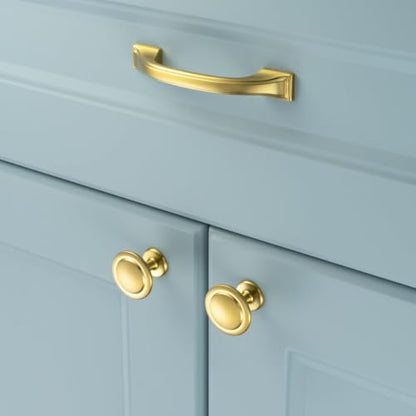 3 Inch Brushed Gold Cabinet Pulls Arch Drawer Handles 10 Pack P2409 - color: Brushed Gold, size: 3" Hole Centers-10 Pcs