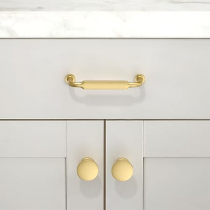 10 Pack Brushed Gold Cabinet Pulls 3.75 Inch(96mm) Kitchen Cabinet Handles Solid Zinc Alloy Cabinet Hardware Drawer Pulls - color: Brushed Gold, size: 3.75" Hole Center