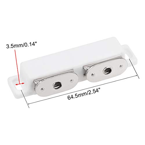 uxcell Double Magnetic Latches Catch for Cabinet Door Cupboard 3" Long White - color: White