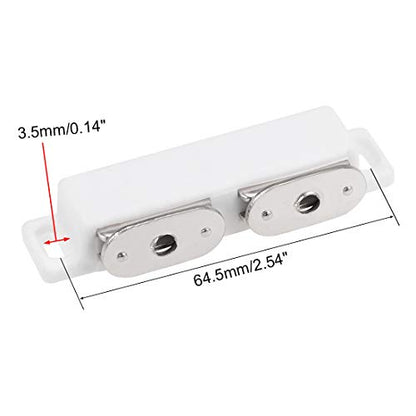 uxcell Double Magnetic Latches Catch for Cabinet Door Cupboard 3" Long White - color: White