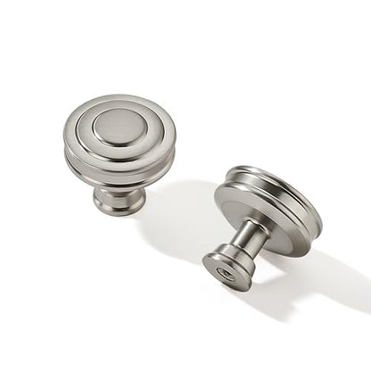 khtumeware 10 Pack 1-1/4 Inch(32mm) Brushed Satin Nickel Round Cabinet Knobs Heavy Duty Soild Cabinet Knobs Kitchen Cabinet Hardware for Cupboard Drawer Handles - color: Brushed Nickel, size: 1-1/4"(32mm)Diameter