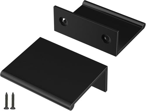Peaha 25 Pack Kitchen Cabinet Handles 1-5/16" Black Drawer Pulls Edge Pulls - color: Black, size: Hole Centers:1-5/16in(33mm)