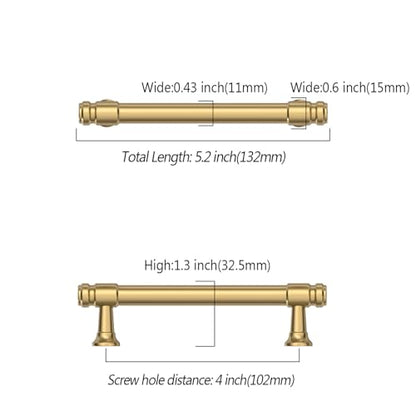Asidrama 10 Pack 4 Inch Champagne Bronze Kitchen Cabinet Handles - color: Champagne Bronze, size: 4" Hole Center(102mm)