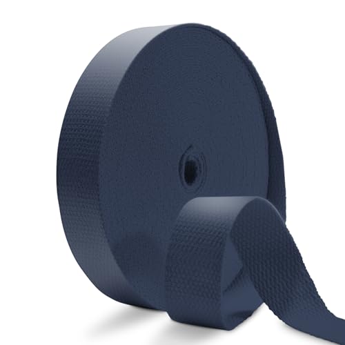 Cotton Webbing 1 Inch 12 Yards DarkBlue Cotton Webbing Straps for Bags Handles, 1 Inch Weave Webbing for Cloth Tote Bag Straps Making,Cloth Belt, DIY Crafts Decoration - color: Navy Blue 12Yards, size: 1 inch
