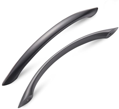 Cabinet Handles 5 Inch Matte Black Curved Drawer Pulls, 30 Pack - color: Matte Black