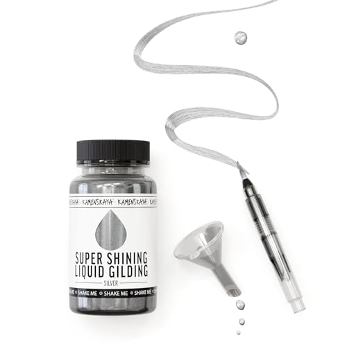 KAMENSKAYA Liquid Silver Leaf Paint - Alcohol Based Fast Drying Silver Liquid Leaf, 3.38 fl oz (100 ml) - color: Silver, size: 3.38 Fl Oz (Pack of 1)