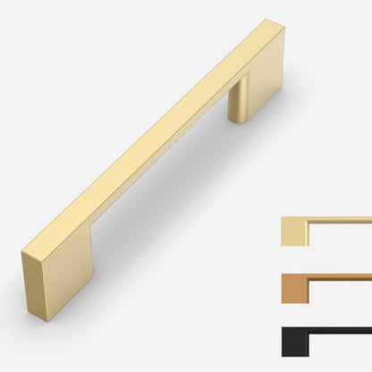9BUILD 10 Pack Brushed Gold Cabinet Pulls 3.75 Inch Gold Kitchen Cabinet Handles, Cabinet Hardware for Cupboard Drawer Pulls - color: Brushed Gold, size: 3.75"/96MM Hole Center, style: 10 Pack