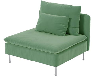 Heavy Velvet SODERHAMN Chair Cover Compatible with IKEA Sofa Slipcover - color: Velvet Light Green, size: 1 Seat Section