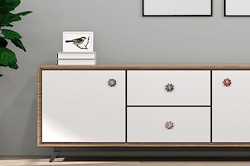 Ceramic Cabinet Colorful Knobs for Kitchen, Cabinet, Drawer, Wardrobe Set of 10 (Multi) - color: Multicolor