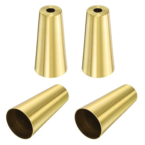 uxcell 4Pcs Metal Furniture Feet Cover, 1.22 x 3.15 Inch Conical Gold Table Foot Cap Increase Height Furniture Pads Leg Cover Protector for Chair, Table, Sofa - size: 1.22 x 3.15 Inch