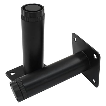 4 Inch Adjustable Metal Furniture Legs 4 Pack Black with Screws - size: 4 inches