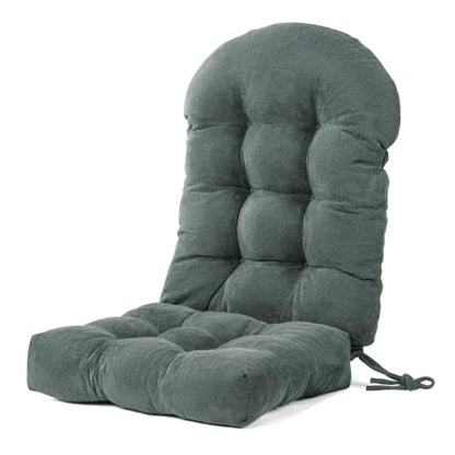 Adirondack Chair Cushion Waterproof Rocking Chair Cushion, Tufted High Back Patio Chair Cushions with Anti-Slip Ties for Rocking Chairs,Adirondack Chair,Patio Furniture (Indoor Dark Gray) - color: Indoor Dark Gray