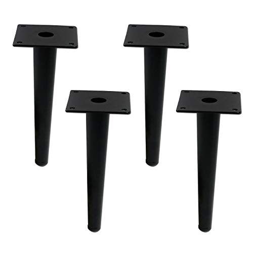 Geesatis 8" Heavy Duty Straight Furniture Feet,Round Tapered Furniture Legs - color: Black, size: Height: 8 inch & Straight