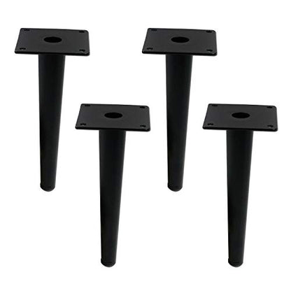Geesatis 8" Heavy Duty Straight Furniture Feet,Round Tapered Furniture Legs - color: Black, size: Height: 8 inch & Straight