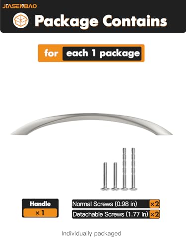 5 Pack Brushed Nickel Cabinet Pulls 7.56 Inch Arch Twisted Silver Handles Drawer Kitchen Cupboard Bathroom Dresser Cabinet Hardware Zinc Alloy - color: Brushed Nickel, size: 7.56 inch Hole Centers